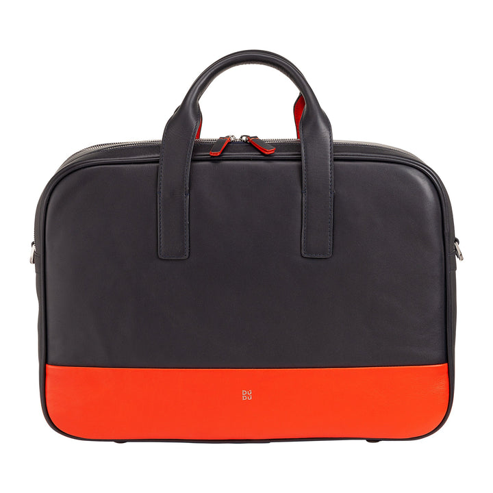 DUDU Borsa da Lavoro Uomo Donna in Pelle, Cartella Porta PC o MacBook fino 16 Pollici, Borsa Ventiquattrore Ufficio Porta Documenti con Tracolla, Manici e Doppia Cerniera