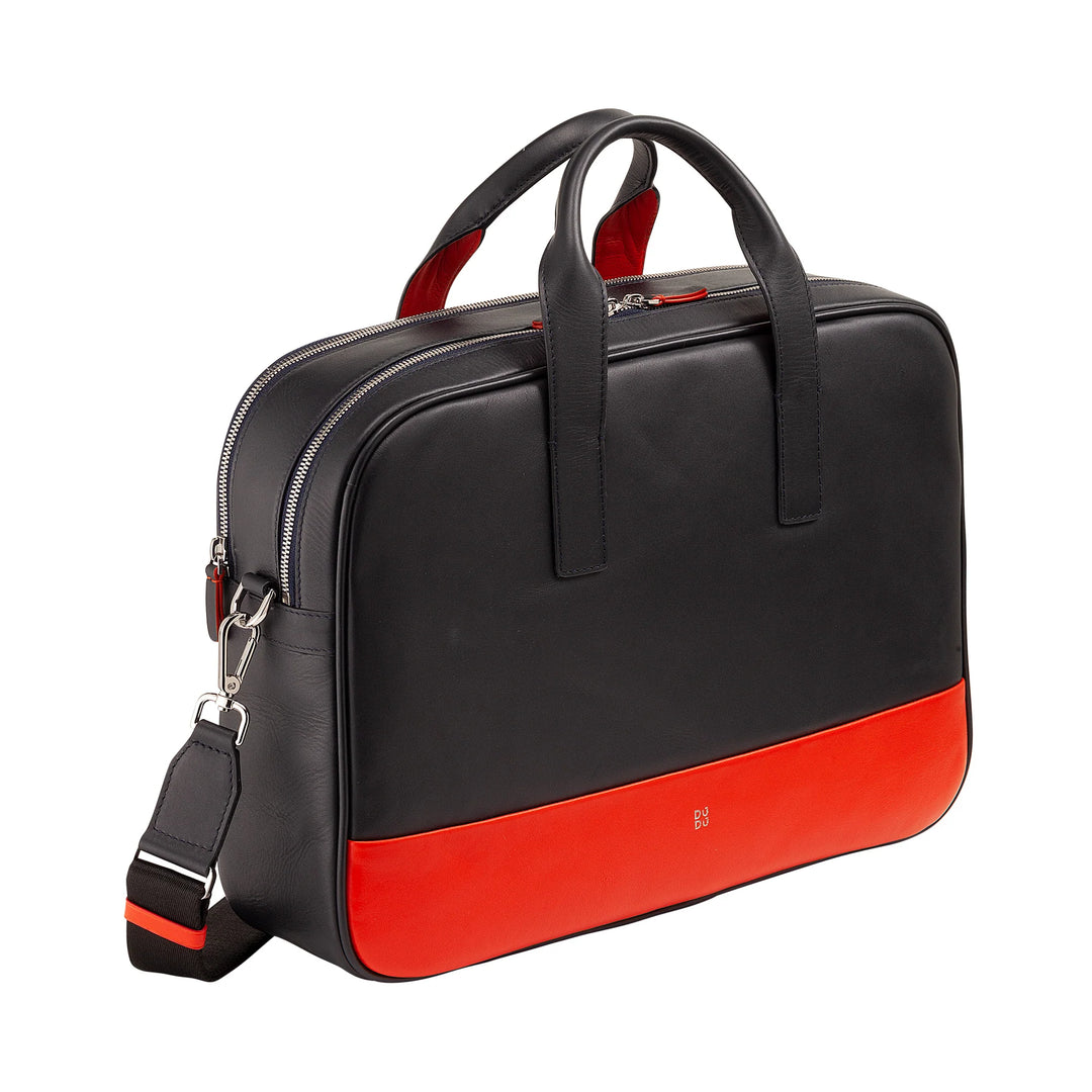 DUDU Borsa da Lavoro Uomo Donna in Pelle, Cartella Porta PC o MacBook fino 16 Pollici, Borsa Ventiquattrore Ufficio Porta Documenti con Tracolla, Manici e Doppia Cerniera