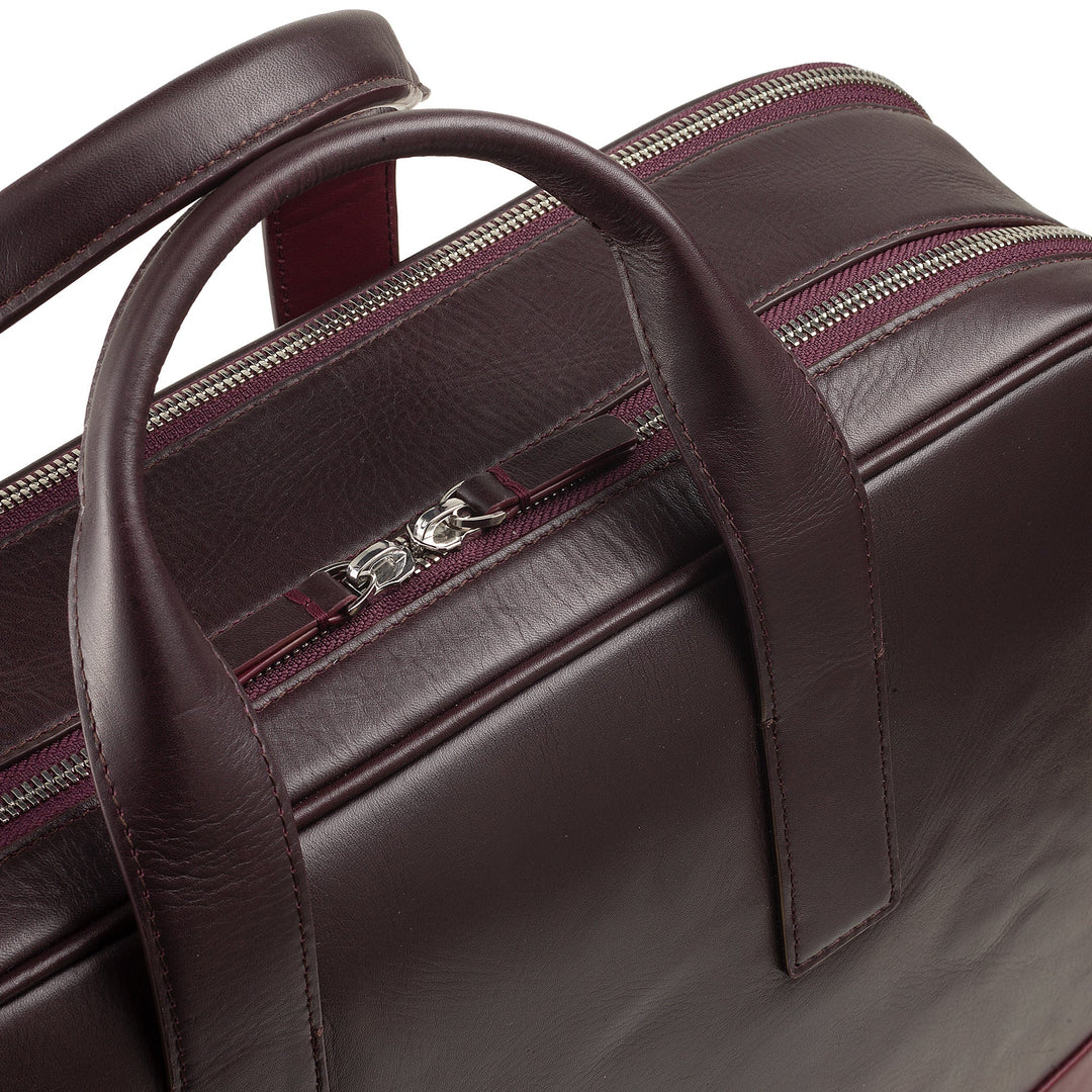 DUDU Borsa da Lavoro Uomo Donna in Pelle, Cartella Porta PC o MacBook fino 16 Pollici, Borsa Ventiquattrore Ufficio Porta Documenti con Tracolla, Manici e Doppia Cerniera