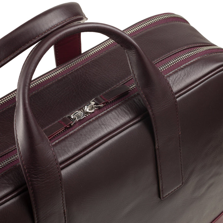 DUDU Borsa da Lavoro Uomo Donna in Pelle, Cartella Porta PC o MacBook fino 16 Pollici, Borsa Ventiquattrore Ufficio Porta Documenti con Tracolla, Manici e Doppia Cerniera