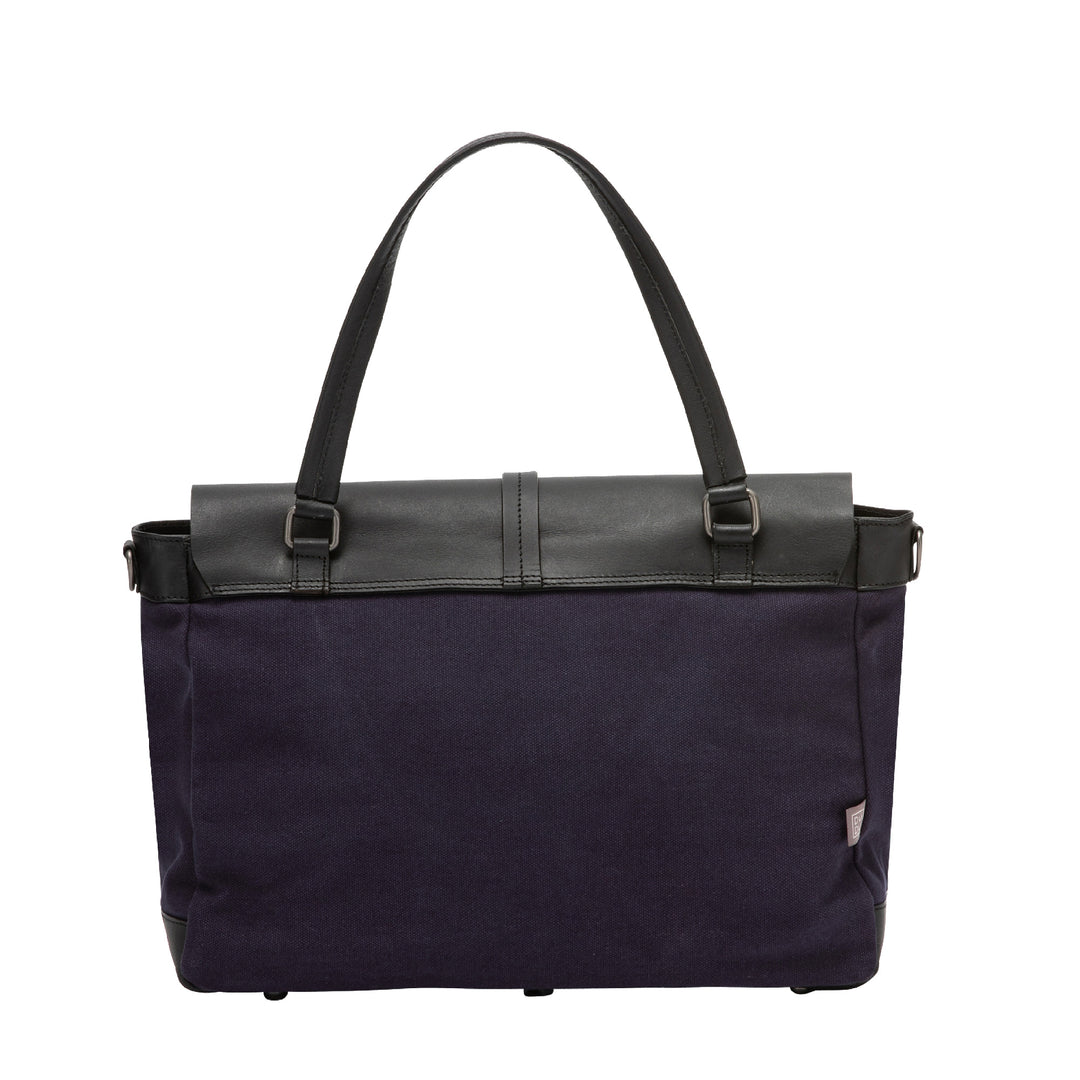 DUDU Borsa Donna Grande a Spalla in Pelle e Tessuto Canvas Bicolore da Postino con Tracolla staccabile
