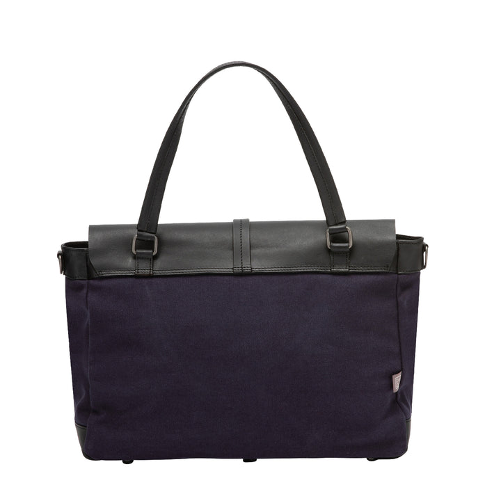 DUDU Borsa Donna Grande a Spalla in Pelle e Tessuto Canvas Bicolore da Postino con Tracolla staccabile