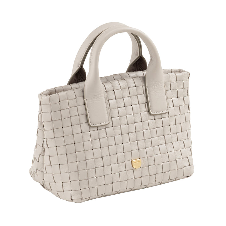DUDU Borsa in Pelle Donna Piccola Intrecciata con Cerniera Zip – Mini Bag Elegante con Tracolla a Catena, Borsa a Spalla Borsetta a Mano Compatta e Raffinata