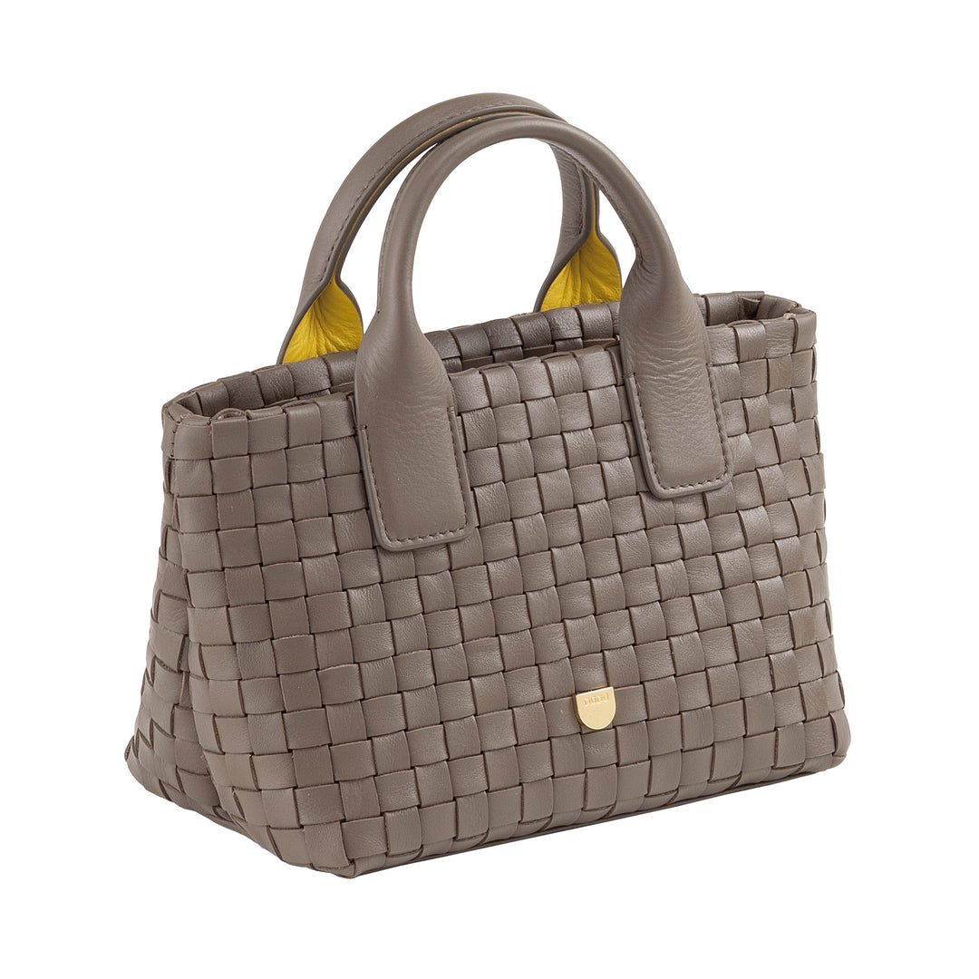 DUDU Borsa in Pelle Donna Piccola Intrecciata con Cerniera Zip – Mini Bag Elegante con Tracolla a Catena, Borsa a Spalla Borsetta a Mano Compatta e Raffinata