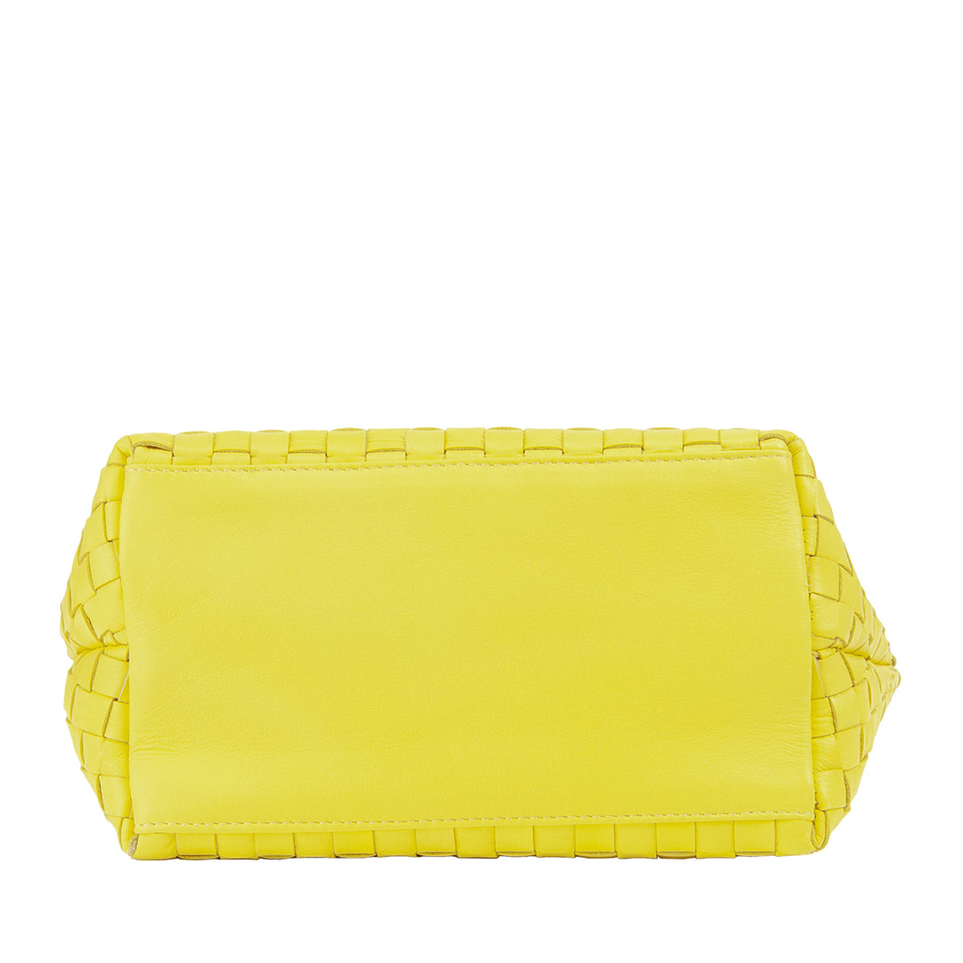 DUDU Borsa in Pelle Donna Piccola Intrecciata con Cerniera Zip – Mini Bag Elegante con Tracolla a Catena, Borsa a Spalla Borsetta a Mano Compatta e Raffinata