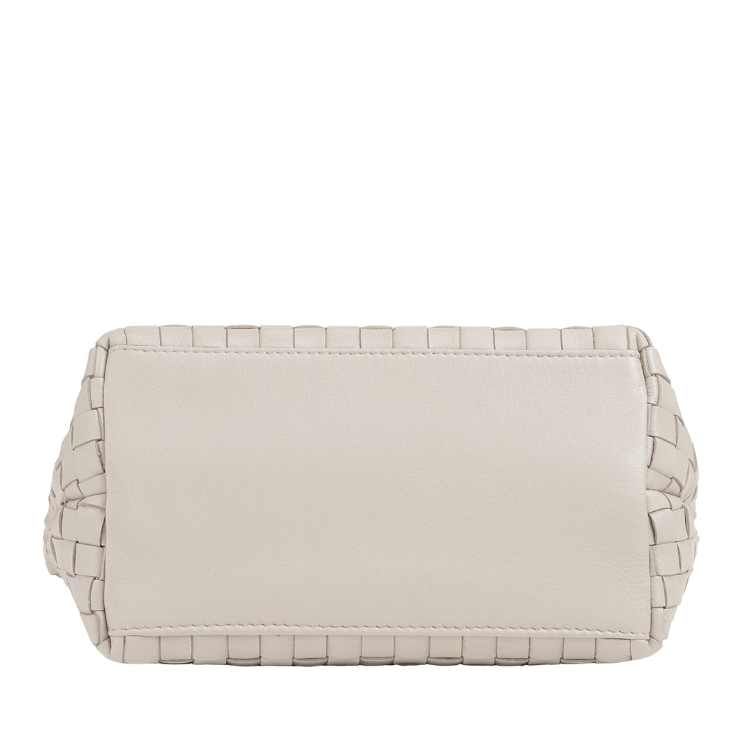 DUDU Borsa in Pelle Donna Piccola Intrecciata con Cerniera Zip – Mini Bag Elegante con Tracolla a Catena, Borsa a Spalla Borsetta a Mano Compatta e Raffinata