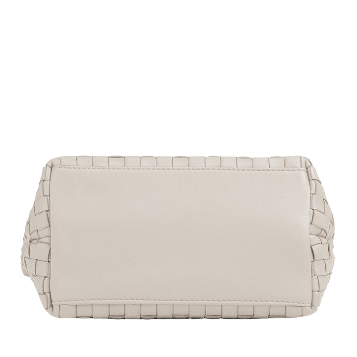 DUDU Borsa in Pelle Donna Piccola Intrecciata con Cerniera Zip – Mini Bag Elegante con Tracolla a Catena, Borsa a Spalla Borsetta a Mano Compatta e Raffinata