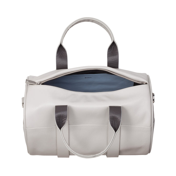 DUDU Borsa Donna a Cilindro in Vera Pelle, Borsa Morbida Cilindrica, Barrel Bag con Tracolla e Due Manici, Design Elegante Colorata