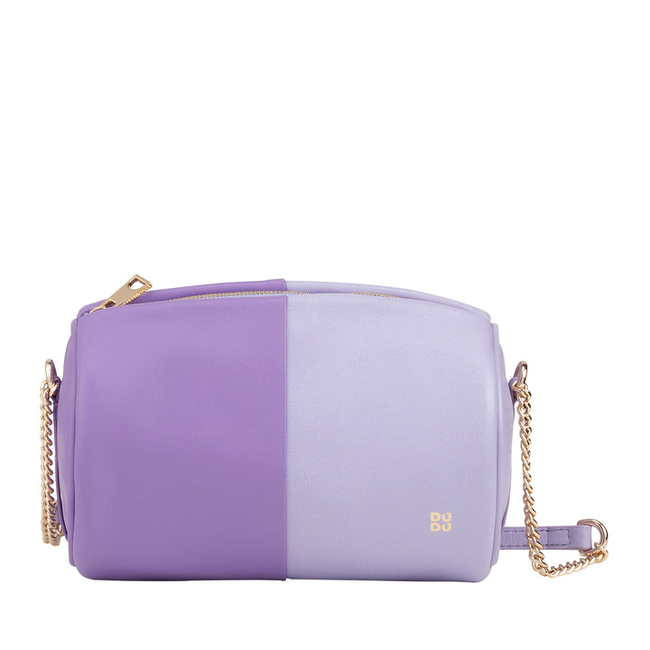 DUDU Borsa Donna Cilindrica in Pelle, Borsa a Tracolla con Catena e Pelle, Borsa a Cilindro Piccola Fashion Elegante con Cerniera