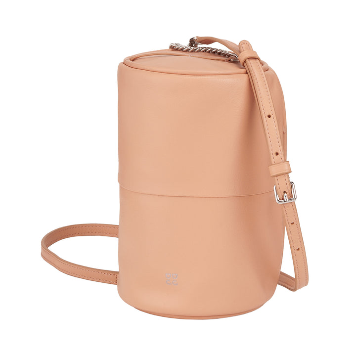 DUDU Borsa Donna Cilindrica in Pelle, Borsa a Tracolla con Catena e Pelle, Borsa a Cilindro Piccola Fashion Elegante con Cerniera