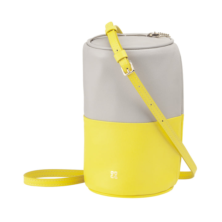 DUDU Borsa Donna Cilindrica in Pelle, Borsa a Tracolla con Catena e Pelle, Borsa a Cilindro Piccola Fashion Elegante con Cerniera