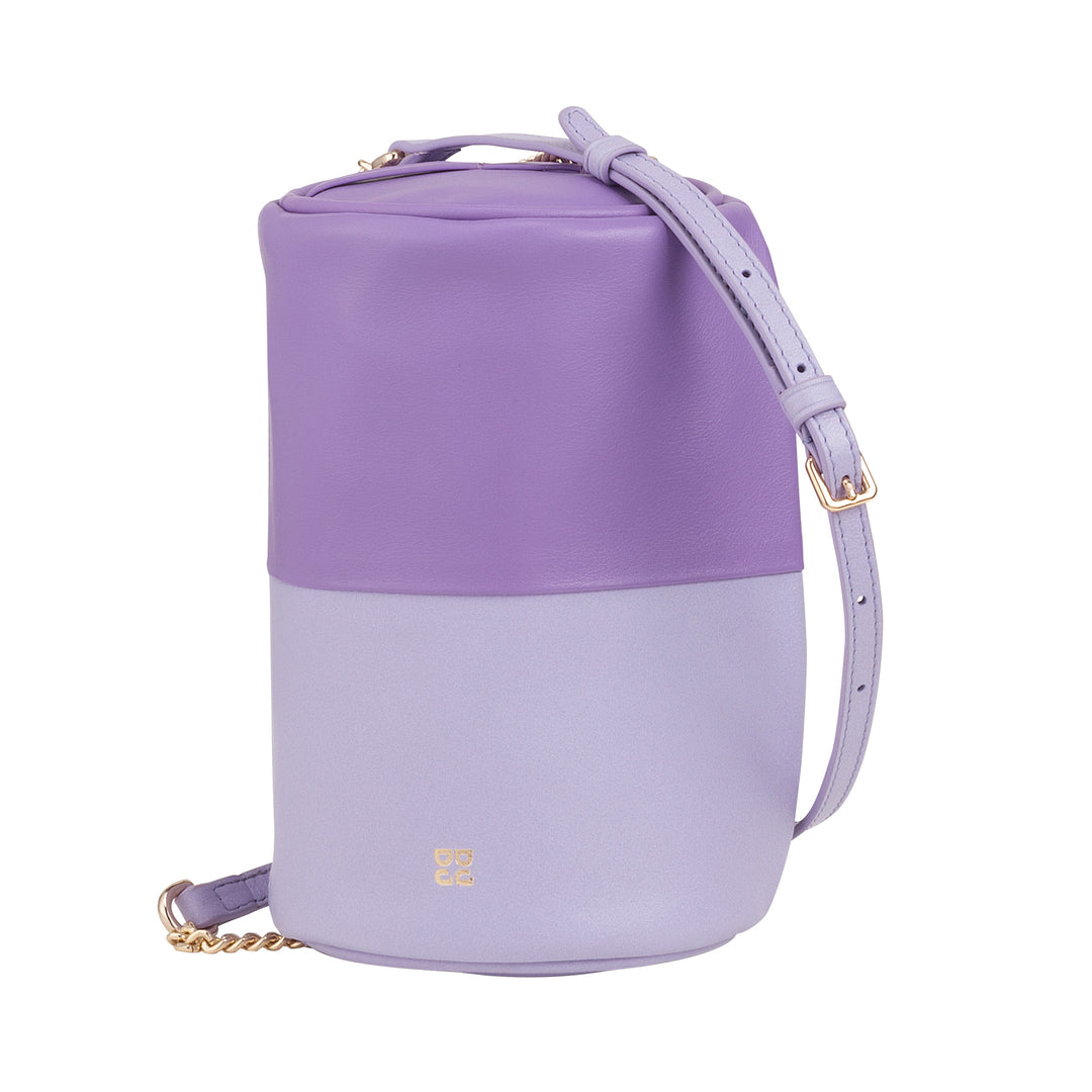 DUDU Borsa Donna Cilindrica in Pelle, Borsa a Tracolla con Catena e Pelle, Borsa a Cilindro Piccola Fashion Elegante con Cerniera