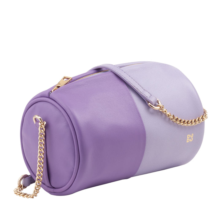 DUDU Borsa Donna Cilindrica in Pelle, Borsa a Tracolla con Catena e Pelle, Borsa a Cilindro Piccola Fashion Elegante con Cerniera