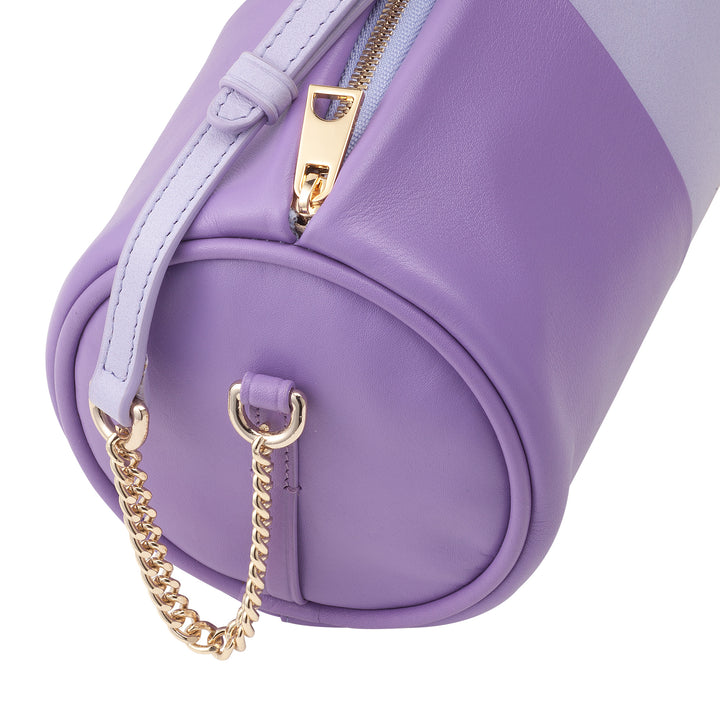 DUDU Borsa Donna Cilindrica in Pelle, Borsa a Tracolla con Catena e Pelle, Borsa a Cilindro Piccola Fashion Elegante con Cerniera