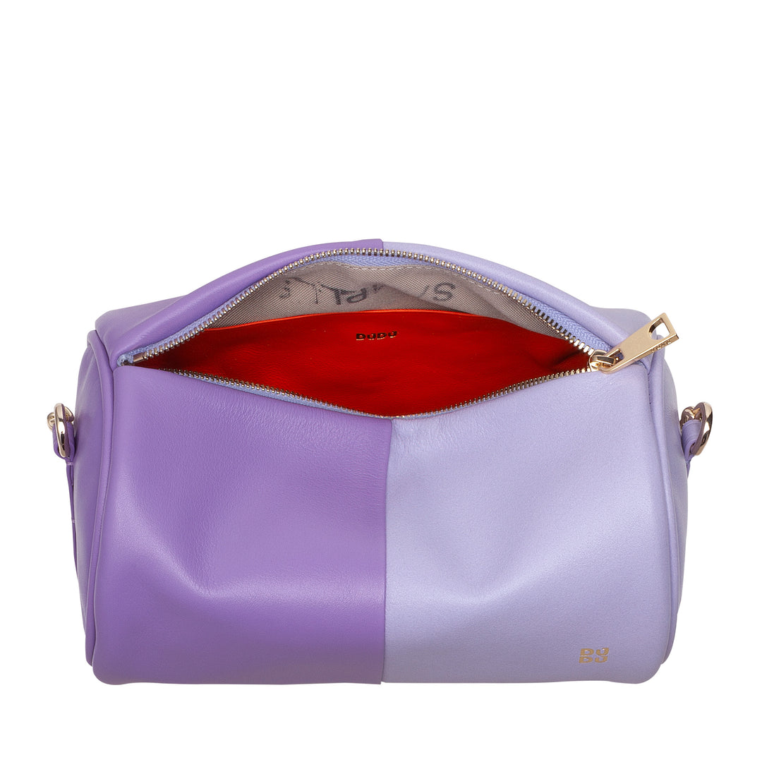 DUDU Borsa Donna Cilindrica in Pelle, Borsa a Tracolla con Catena e Pelle, Borsa a Cilindro Piccola Fashion Elegante con Cerniera