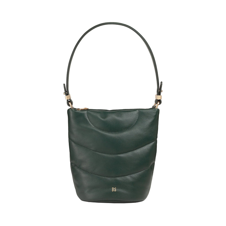 DUDU Borsa Donna a Spalla e Tracolla Trapuntata Imbottita in Pelle Nappa, Borsa Piccola con Cerniera, Design Elegante