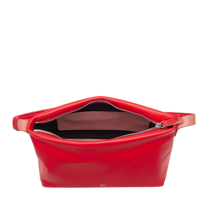 DUDU Borsa Tracolla Piccola Donna in Pelle Morbida, Borsa a Spalla, Chiusura a Cerniera, Borsetta da Sera Elegante Moda Città Fashion