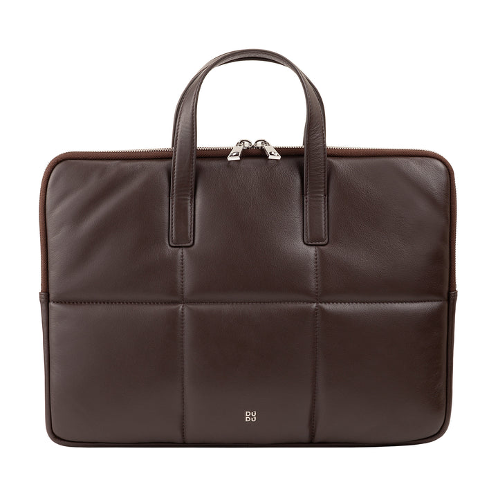 DUDU Borsa Porta PC Donna 14 Pollici con Tracolla in Pelle Trapuntata Imbottita, Porta Laptop Notebook MacBook fino a 14”, Cartella Borsa Sleeve Elegante