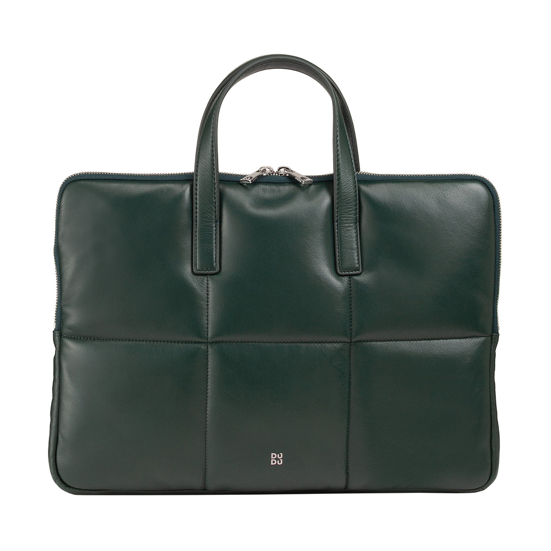 DUDU Borsa Porta PC Donna 14 Pollici con Tracolla in Pelle Trapuntata Imbottita, Porta Laptop Notebook MacBook fino a 14”, Cartella Borsa Sleeve Elegante