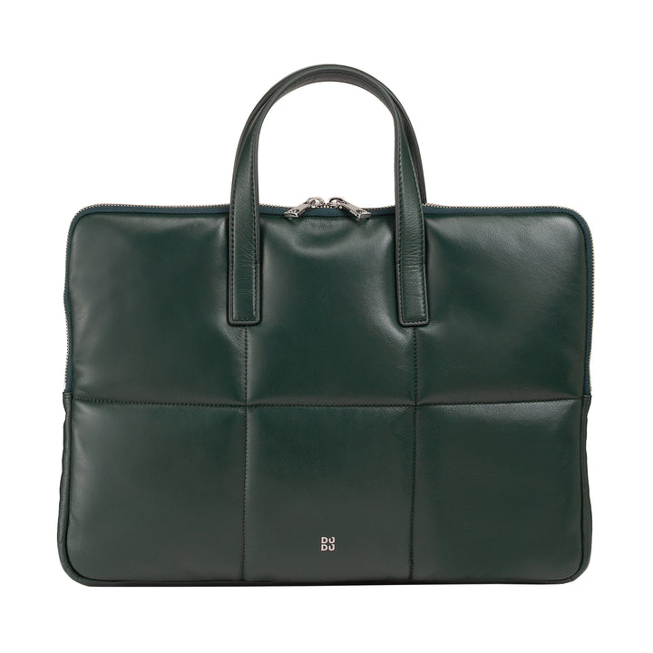 DUDU Borsa Porta PC Donna 14 Pollici con Tracolla in Pelle Trapuntata Imbottita, Porta Laptop Notebook MacBook fino a 14”, Cartella Borsa Sleeve Elegante