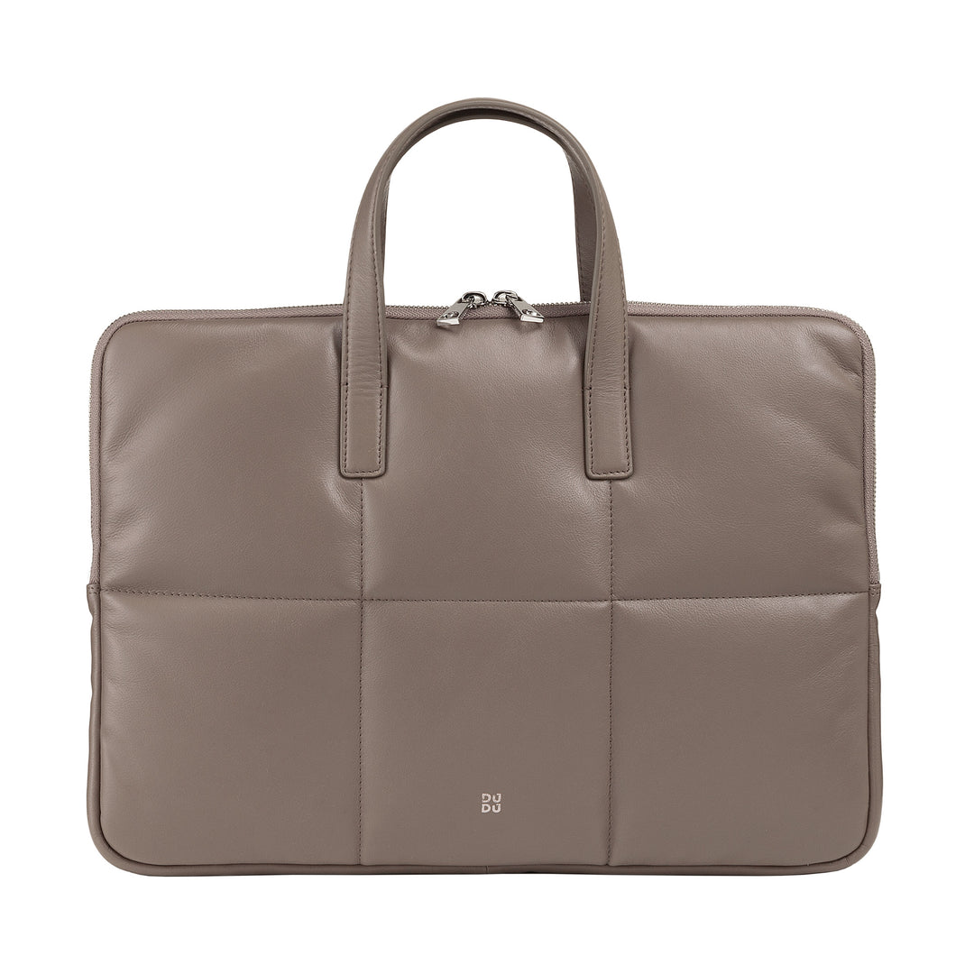 DUDU Borsa Porta PC Donna 14 Pollici con Tracolla in Pelle Trapuntata Imbottita, Porta Laptop Notebook MacBook fino a 14”, Cartella Borsa Sleeve Elegante