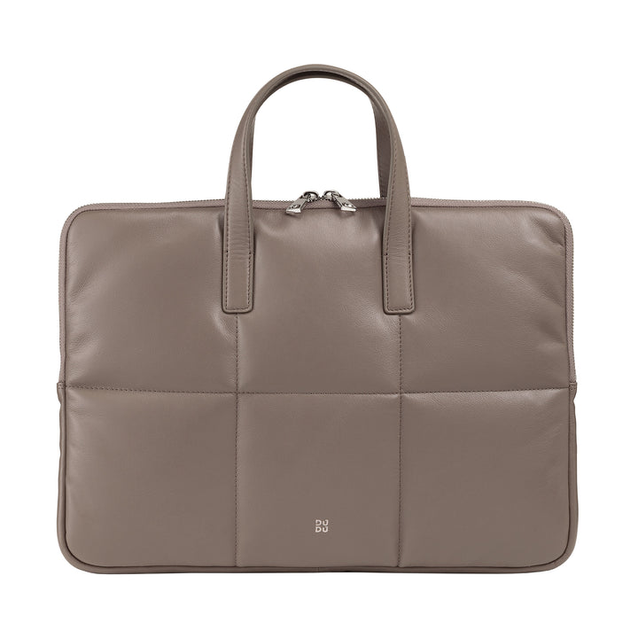 DUDU Borsa Porta PC Donna 14 Pollici con Tracolla in Pelle Trapuntata Imbottita, Porta Laptop Notebook MacBook fino a 14”, Cartella Borsa Sleeve Elegante