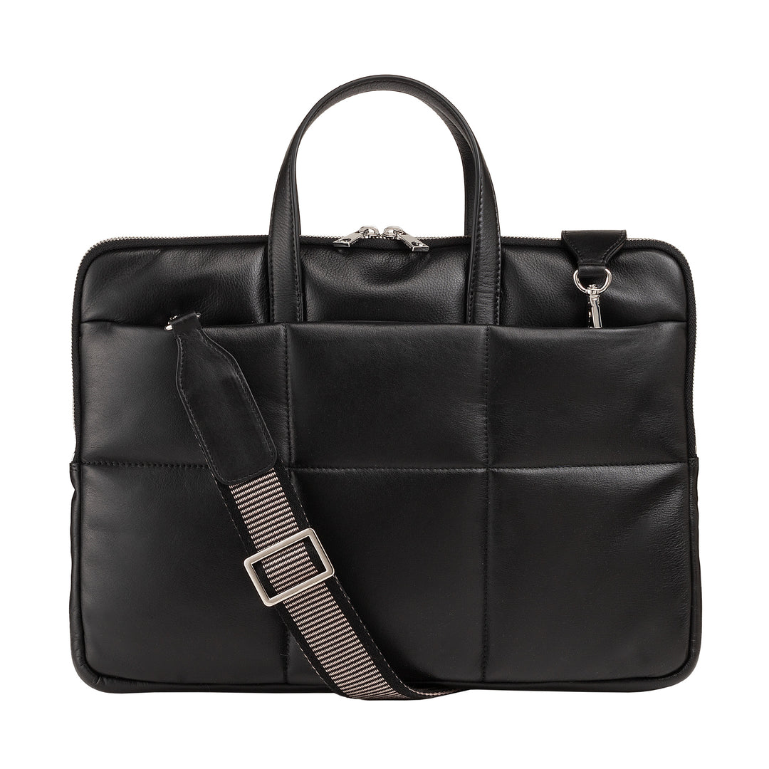 DUDU Borsa Porta PC Donna 14 Pollici con Tracolla in Pelle Trapuntata Imbottita, Porta Laptop Notebook MacBook fino a 14”, Cartella Borsa Sleeve Elegante
