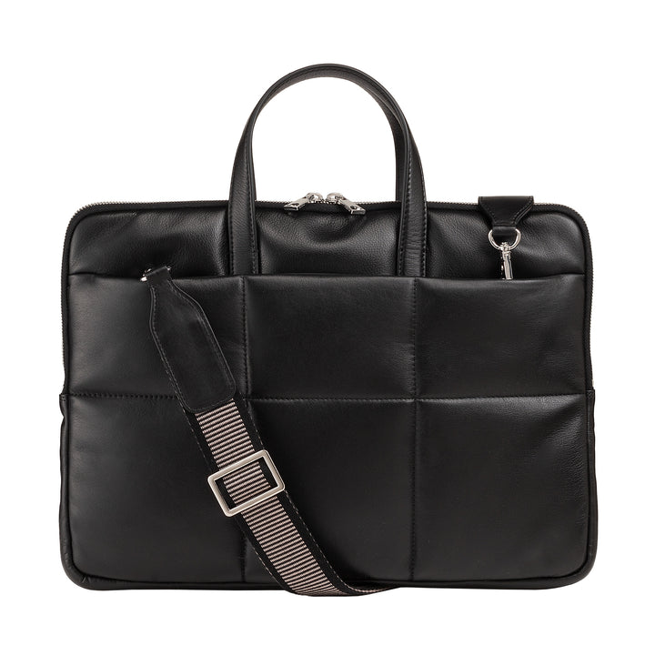 DUDU Borsa Porta PC Donna 14 Pollici con Tracolla in Pelle Trapuntata Imbottita, Porta Laptop Notebook MacBook fino a 14”, Cartella Borsa Sleeve Elegante