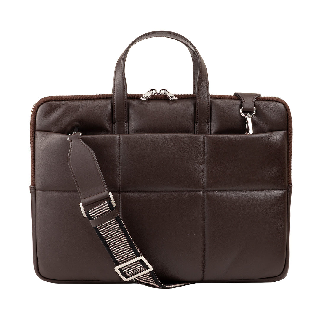 DUDU Borsa Porta PC Donna 14 Pollici con Tracolla in Pelle Trapuntata Imbottita, Porta Laptop Notebook MacBook fino a 14”, Cartella Borsa Sleeve Elegante