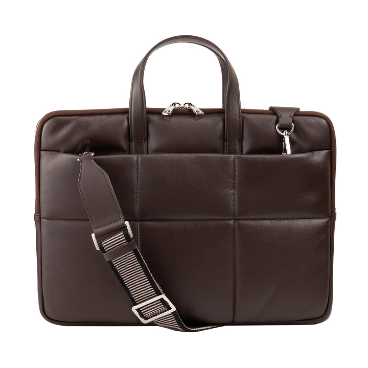 DUDU Borsa Porta PC Donna 14 Pollici con Tracolla in Pelle Trapuntata Imbottita, Porta Laptop Notebook MacBook fino a 14”, Cartella Borsa Sleeve Elegante