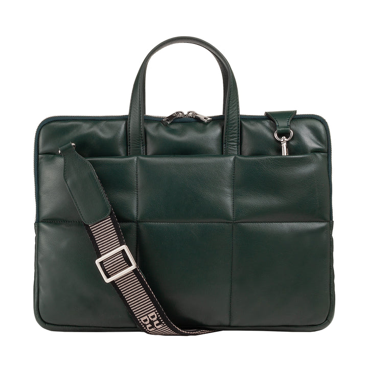 DUDU Borsa Porta PC Donna 14 Pollici con Tracolla in Pelle Trapuntata Imbottita, Porta Laptop Notebook MacBook fino a 14”, Cartella Borsa Sleeve Elegante