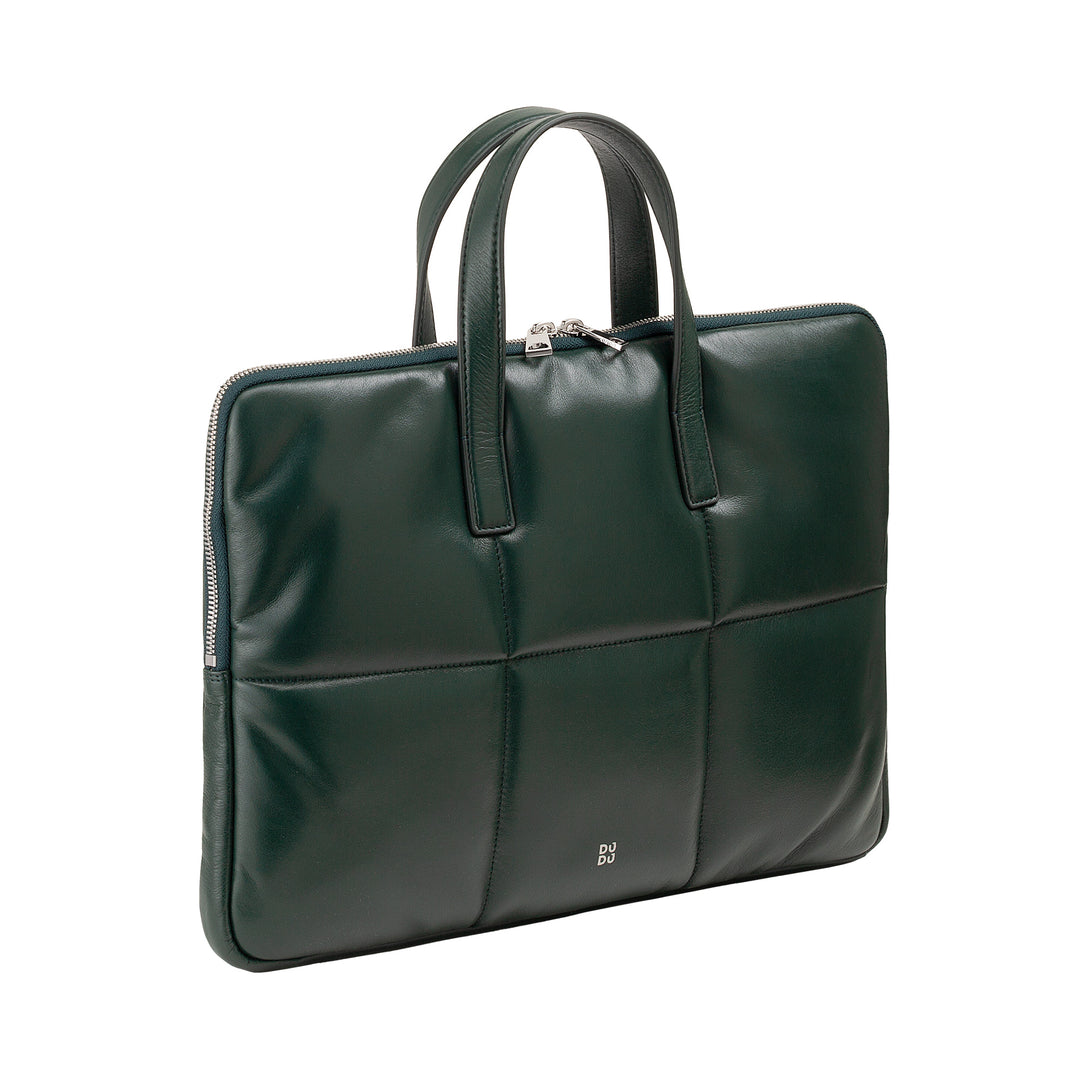 DUDU Borsa Porta PC Donna 14 Pollici con Tracolla in Pelle Trapuntata Imbottita, Porta Laptop Notebook MacBook fino a 14”, Cartella Borsa Sleeve Elegante