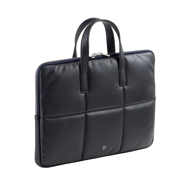 DUDU Borsa Porta PC Donna 14 Pollici con Tracolla in Pelle Trapuntata Imbottita, Porta Laptop Notebook MacBook fino a 14”, Cartella Borsa Sleeve Elegante