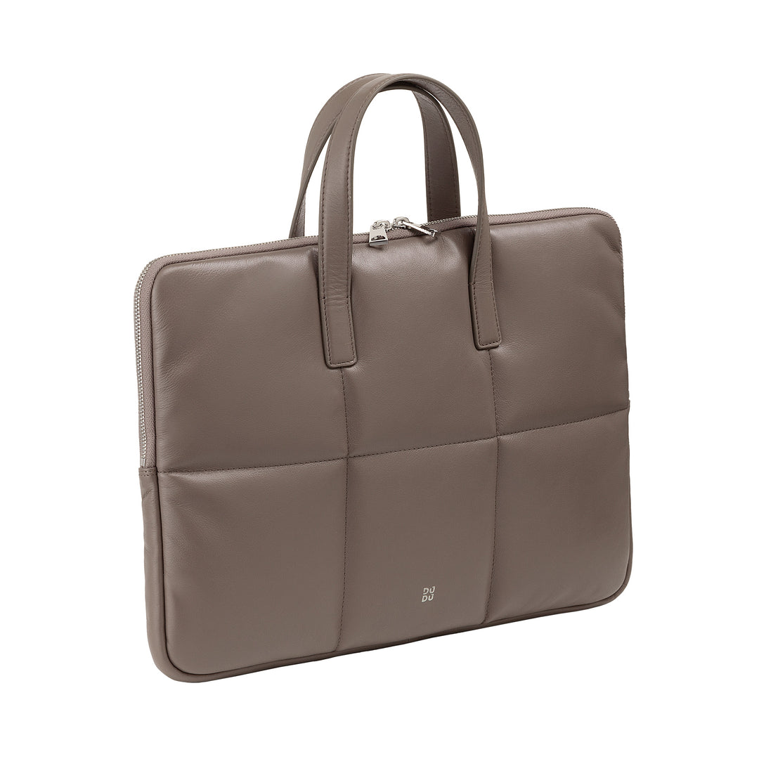DUDU Borsa Porta PC Donna 14 Pollici con Tracolla in Pelle Trapuntata Imbottita, Porta Laptop Notebook MacBook fino a 14”, Cartella Borsa Sleeve Elegante