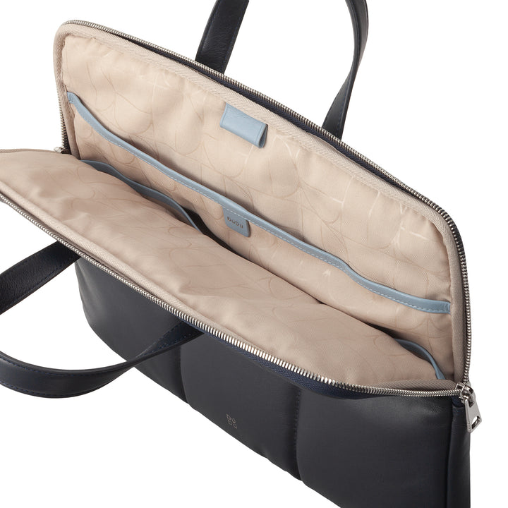 DUDU Borsa Porta PC Donna 14 Pollici con Tracolla in Pelle Trapuntata Imbottita, Porta Laptop Notebook MacBook fino a 14”, Cartella Borsa Sleeve Elegante