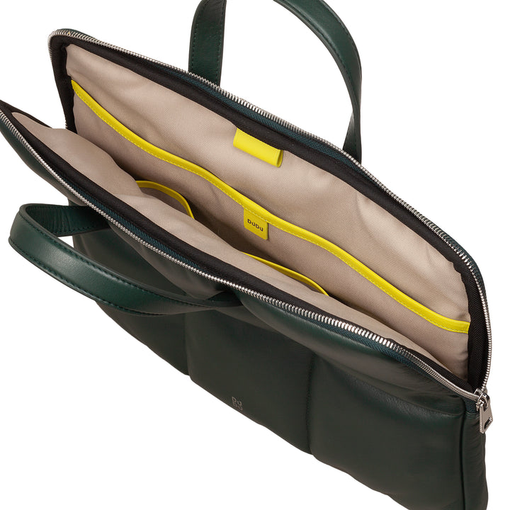 DUDU Borsa Porta PC Donna 14 Pollici con Tracolla in Pelle Trapuntata Imbottita, Porta Laptop Notebook MacBook fino a 14”, Cartella Borsa Sleeve Elegante