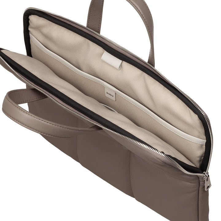 DUDU Borsa Porta PC Donna 14 Pollici con Tracolla in Pelle Trapuntata Imbottita, Porta Laptop Notebook MacBook fino a 14”, Cartella Borsa Sleeve Elegante