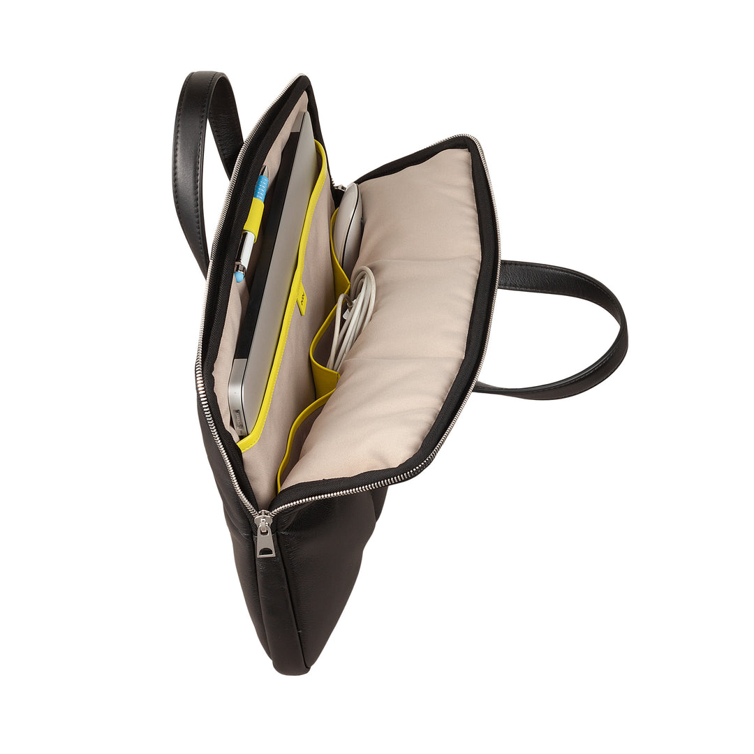 DUDU Borsa Porta PC Donna 14 Pollici con Tracolla in Pelle Trapuntata Imbottita, Porta Laptop Notebook MacBook fino a 14”, Cartella Borsa Sleeve Elegante
