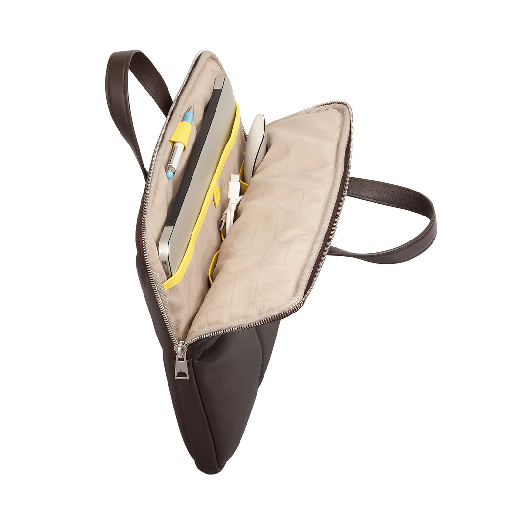 DUDU Borsa Porta PC Donna 14 Pollici con Tracolla in Pelle Trapuntata Imbottita, Porta Laptop Notebook MacBook fino a 14”, Cartella Borsa Sleeve Elegante