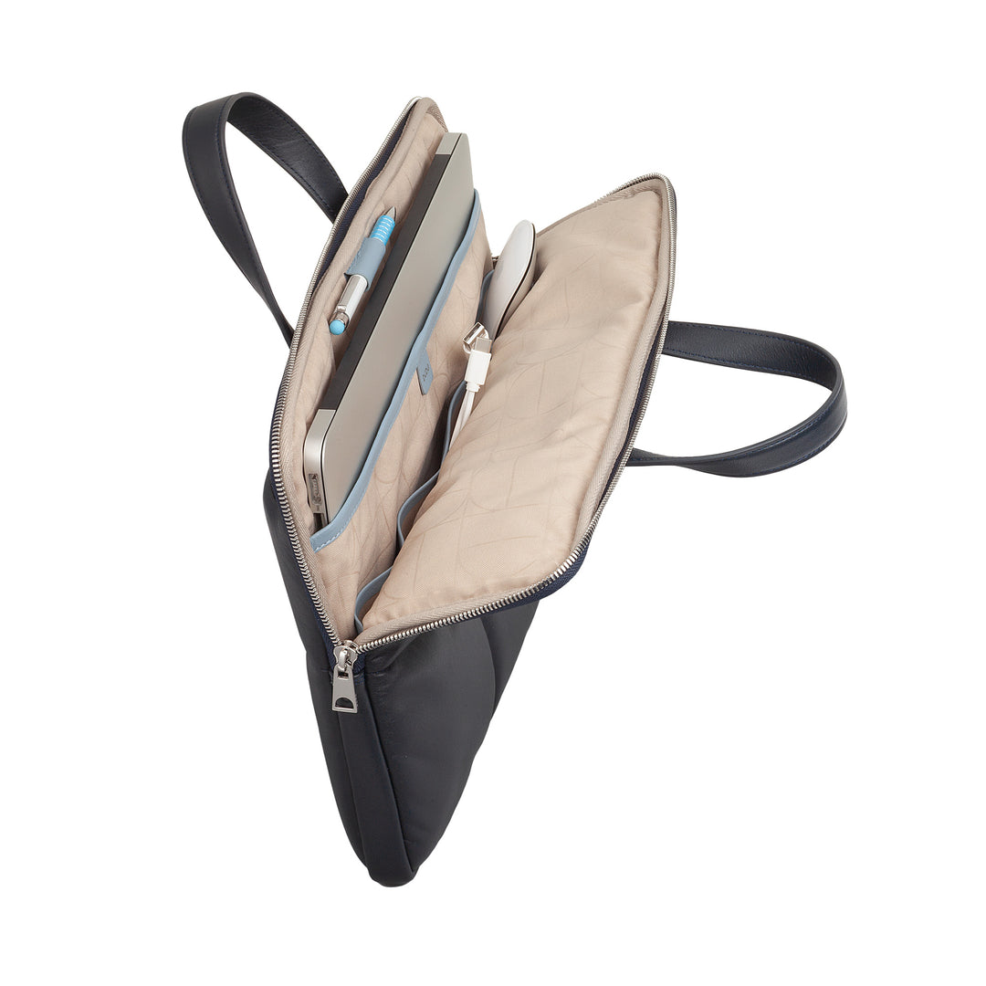 DUDU Borsa Porta PC Donna 14 Pollici con Tracolla in Pelle Trapuntata Imbottita, Porta Laptop Notebook MacBook fino a 14”, Cartella Borsa Sleeve Elegante
