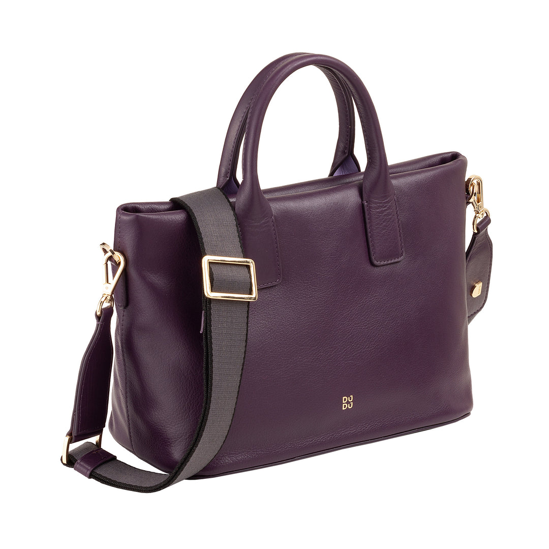 DUDU Borsa Donna a Mano in Pelle con Tracolla, Borsa Media Piccola a Spalla con Cerniera e Tracolla Staccabile, Borsetta Elegante Colorata