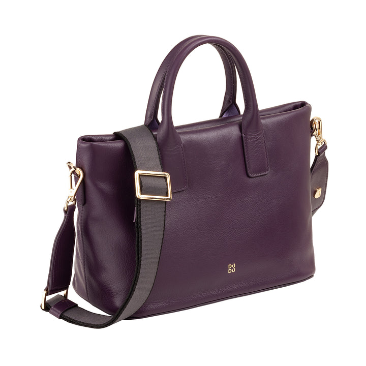 DUDU Borsa Donna a Mano in Pelle con Tracolla, Borsa Media Piccola a Spalla con Cerniera e Tracolla Staccabile, Borsetta Elegante Colorata