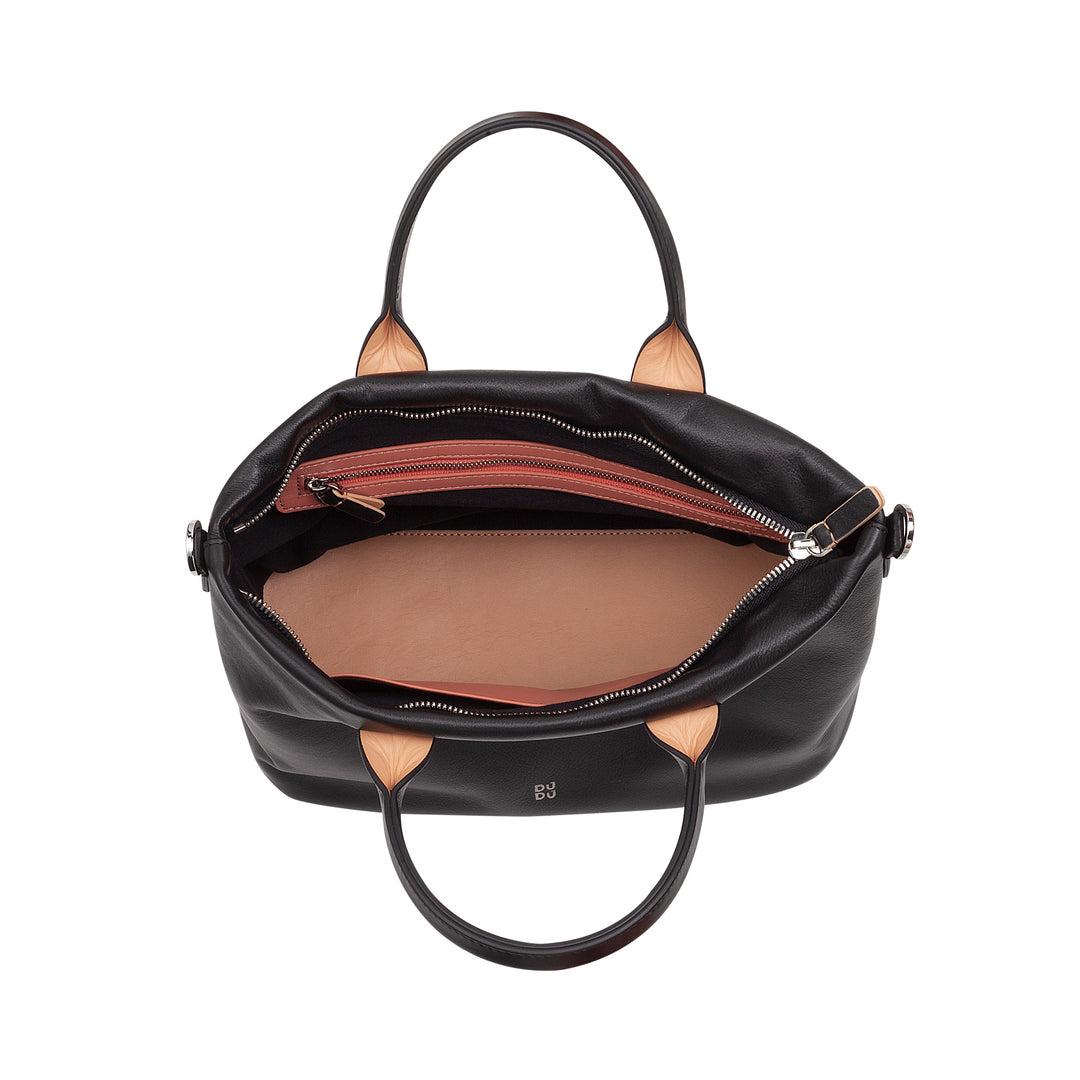 DUDU Borsa Donna a Mano in Pelle con Tracolla, Borsa Media Piccola a Spalla con Cerniera e Tracolla Staccabile, Borsetta Elegante Colorata