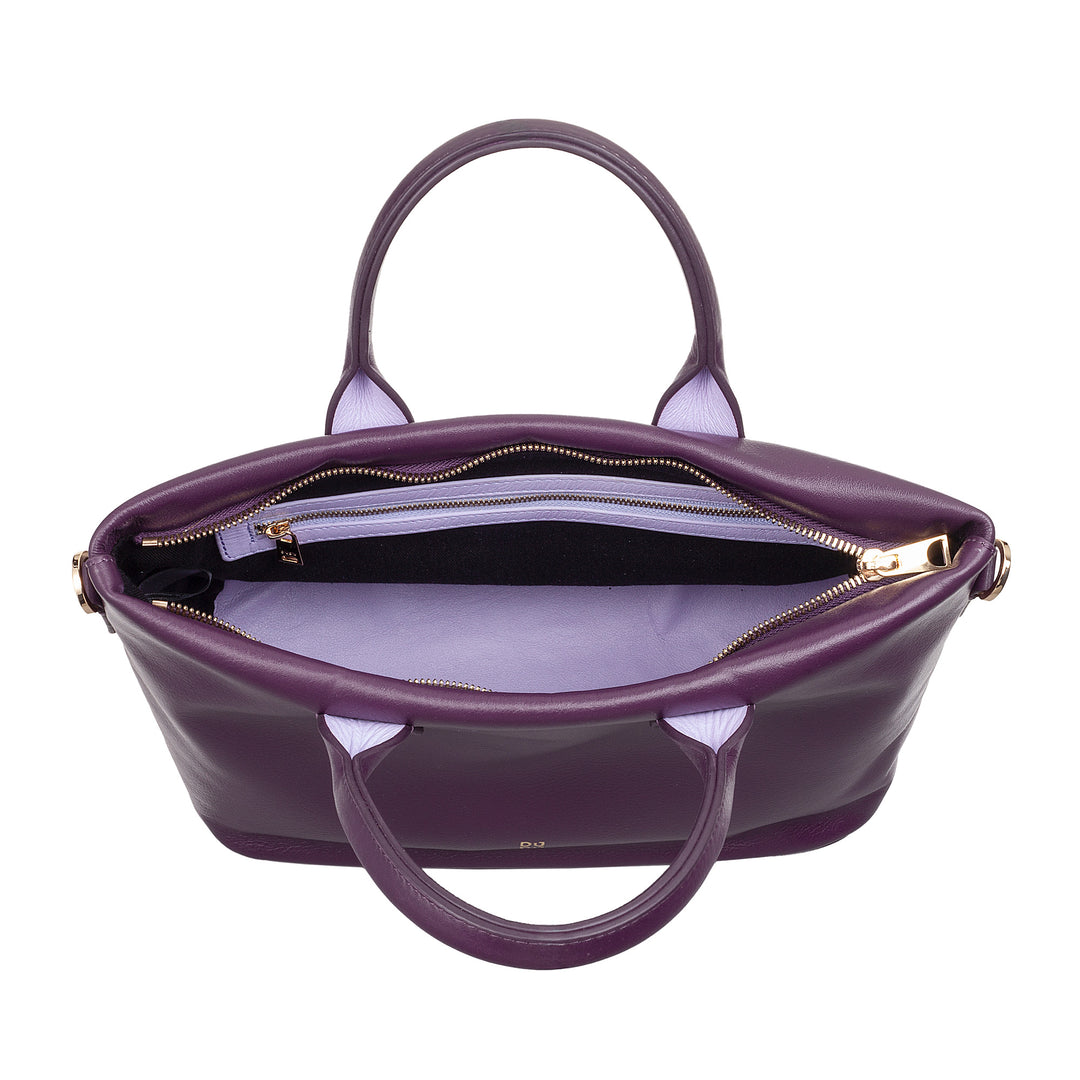 DUDU Borsa Donna a Mano in Pelle con Tracolla, Borsa Media Piccola a Spalla con Cerniera e Tracolla Staccabile, Borsetta Elegante Colorata