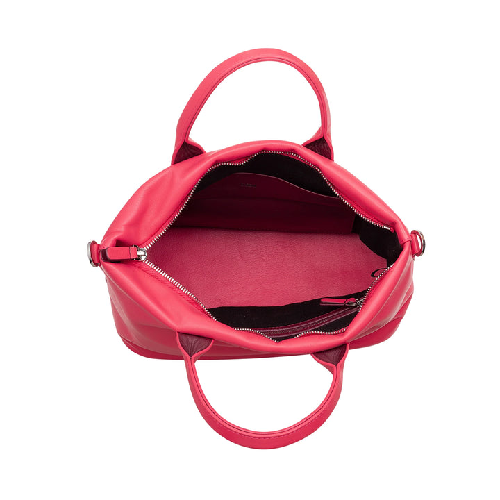 DUDU Borsa Donna a Mano in Pelle con Tracolla, Borsa Media Piccola a Spalla con Cerniera e Tracolla Staccabile, Borsetta Elegante Colorata