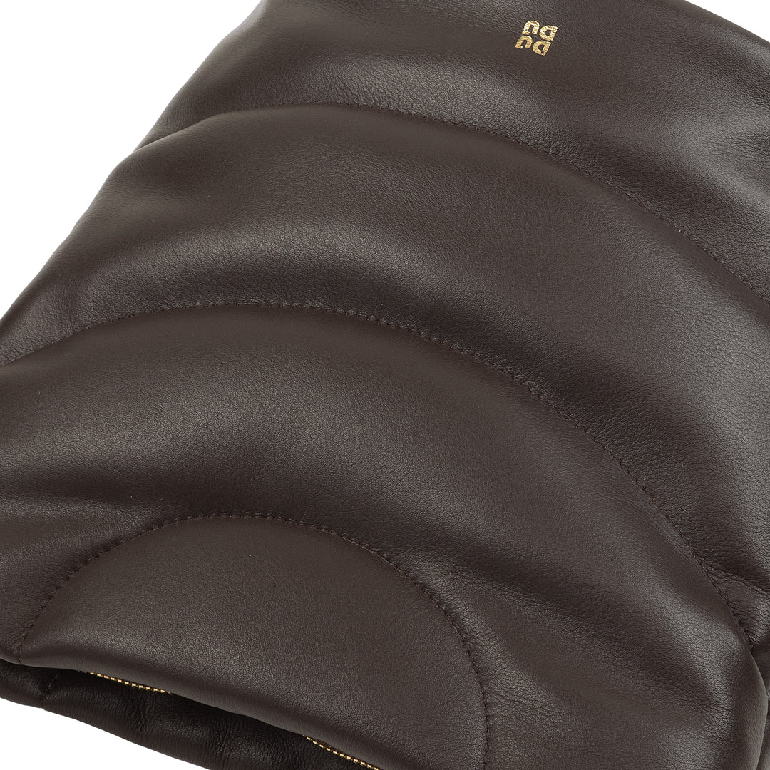 DUDU Borsa Donna a Spalla e Tracolla Trapuntata Imbottita in Pelle Nappa, Borsa Grande con Cerniera e Doppia Tracolla, Design Elegante