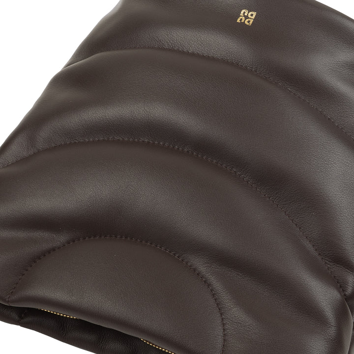 DUDU Borsa Donna a Spalla e Tracolla Trapuntata Imbottita in Pelle Nappa, Borsa Grande con Cerniera e Doppia Tracolla, Design Elegante