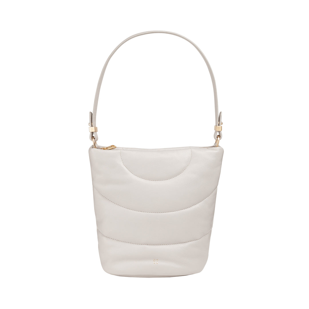 DUDU Borsa Donna a Spalla e Tracolla Trapuntata Imbottita in Pelle Nappa, Borsa Grande con Cerniera e Doppia Tracolla, Design Elegante
