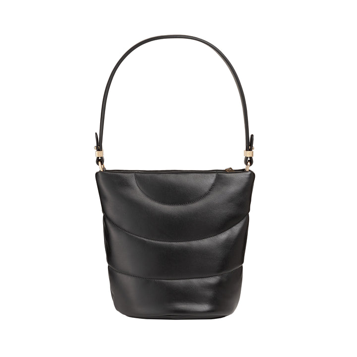 DUDU Borsa Donna a Spalla e Tracolla Trapuntata Imbottita in Pelle Nappa, Borsa Grande con Cerniera e Doppia Tracolla, Design Elegante