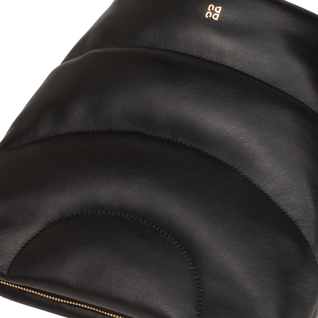 DUDU Borsa Donna a Spalla e Tracolla Trapuntata Imbottita in Pelle Nappa, Borsa Grande con Cerniera e Doppia Tracolla, Design Elegante